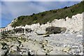 TV6096 : Broken groynes at Holywell, Eastbourne, East Sussex by Adrian Diack