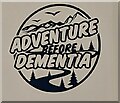 ST3091 : ADVENTURE BEFORE DEMENTIA roundel, Larch Grove, Malpas, Newport by Jaggery