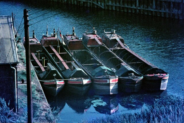 Working boats waiting for the Lift, Anderton, Weaver Navigation, 1970 (2)