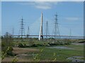 SJ2870 : The upright of Flintshire Bridge over Dee estuary by David Smith