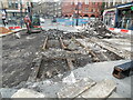 SE1632 : Uncovered tram tracks in Bradford city centre by David Hillas