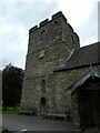 SO4381 : Tower with sundial, St John the Baptist's Church, Stokesay by David Smith