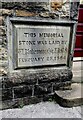 SS8591 : Memorial Stone dated February 25 1884, Castle Street, Maesteg by Jaggery