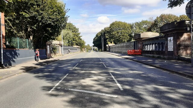 Frederick Road (B6186) passing over River Irwell at Wallness Bridge