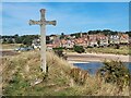 NU2410 : Alnmouth village and the oak cross by Oliver Dixon