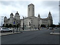 SJ3390 : Looking across to Liverpool's Three Graces by Marathon