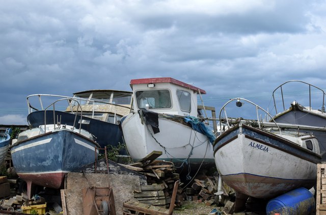 Boats out of water, Southwold harbour