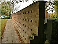 SJ8353 : Brick wall, Westmorland Avenue, Kidsgrove by Stephen Craven