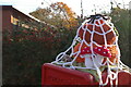 TM3863 : Halloween postbox topper, Brook Farm Road, Saxmundham by Christopher Hilton