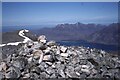 NG8950 : Beinn Damh summit cairn by Richard Webb