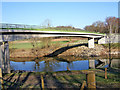 SO7483 : Severn Valley Country Park new river footbridge looking north by P L Chadwick