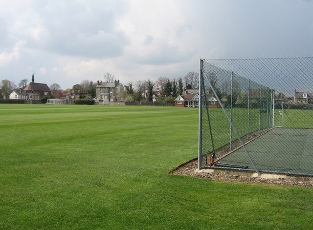 View across college playing field