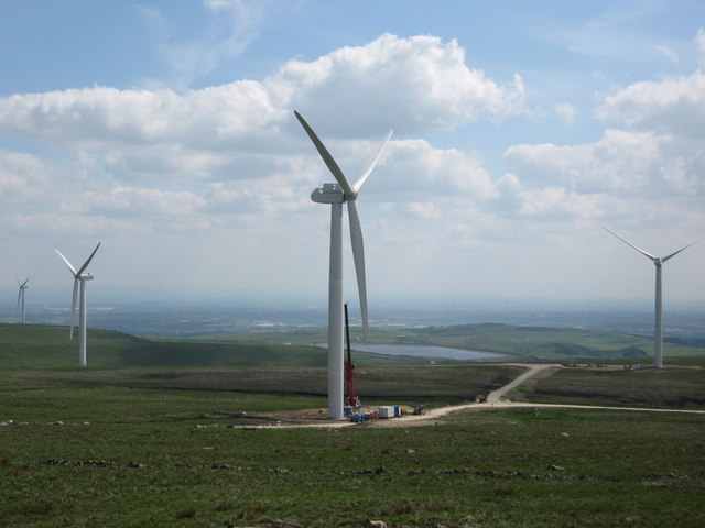 Completed Turbine Tower No 17 on Scout Moor