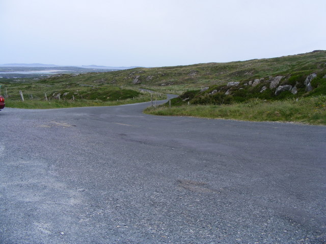 Looking northwest along the Sky Road, Belleek Townland