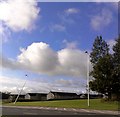 NT0568 : Broken lamppost / streetlight on A899 Livingston Road by Simon Johnston