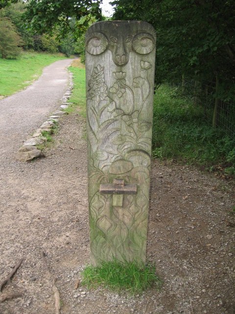 Decorated Bench at Aysgarth Falls - Detail