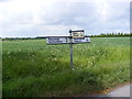 TM3470 : Roadsign on Heveningham Long Lane by Geographer