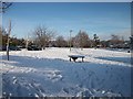 TL9927 : Snow covered grounds outside Colchester General Hospital by PAUL FARMER