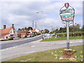 TM4460 : Aldringham Village Sign & B1122 Aldeburgh Road by Geographer