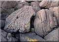 NM5561 : Basalt boulders on the shore at Camas nan Geall by Alan Reid