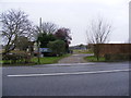 TM3660 : Footpath to Racewalk Covert & Farnham & entrance to Benhall Stock Cottages by Geographer