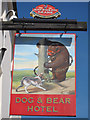 TQ8952 : The Dog and Bear Hotel sign by Oast House Archive