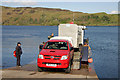 NM8328 : The Kerrera ferry at the mainland landing slipway by Walter Baxter