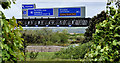 J3478 : Motorway gantry sign near Belfast by Albert Bridge