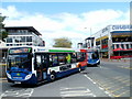 ST2995 : Two Stagecoach buses enter Cwmbran bus station by Jaggery