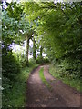 TM4062 : Footpath to Church Road Friston and entrance to Friston Moor Barn and High House Farm by Geographer