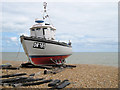 TR3750 : Fishing boat on Walmer beach by Bob Jones