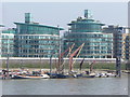 TQ3480 : Thames Barges at Wapping by Colin Smith