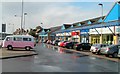 ST3090 : Pink and white VW camper van in parking area, Malpas Road shops, Newport by Jaggery