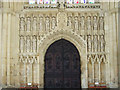 TA0339 : Stone carvings and Great West Door, Beverley Minster by J.Hannan-Briggs