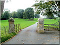 SO0725 : Entrance drive to Maesderwen west of Llanfrynach by Jaggery