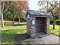 SJ5366 : Magritte's bus shelter at Willington Corner by David Smith