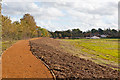 SU4722 : New bund and path beside Kiln Lane by Peter Facey