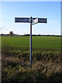 TM2575 : Roadsign on Stradbroke Road at Caterpole Corner by Geographer