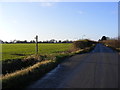 TM2871 : Framlingham Road & the footpath to the B1116 Laxfield Road by Geographer