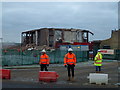 TF6218 : Campbell's Tower, King's Lynn - Now laying on one side by Richard Humphrey