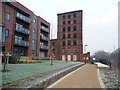 SE3132 : Old and new at Goodman Street, alongside the Aire by Christine Johnstone