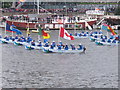 TQ2777 : Diamond Jubilee Pageant - sea cadets with 55 Commonwealth flags by David Hawgood