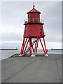 NZ3668 : Lighthouse on Herd Groyne by David Dixon