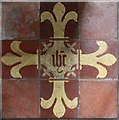 TQ9963 : St Mary, Luddenham - Tiles by John Salmon