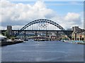 NZ2563 : Looking upstream from the Gateshead Millennium Bridge by Graham Robson