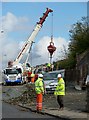 NT4936 : Construction works in Ladhope Vale, Galashiels by Walter Baxter