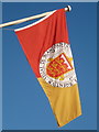 ST8806 : Blandford Forum: town flag on the Town Hall by Chris Downer