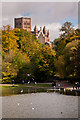 TL1406 : St Albans Abbey across Verulamium Lake  by Ian Capper