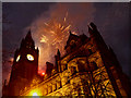 SJ8398 : Fireworks, Manchester Town Hall by David Dixon