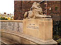 SJ9698 : Stalybridge War Memorial Lion by David Dixon